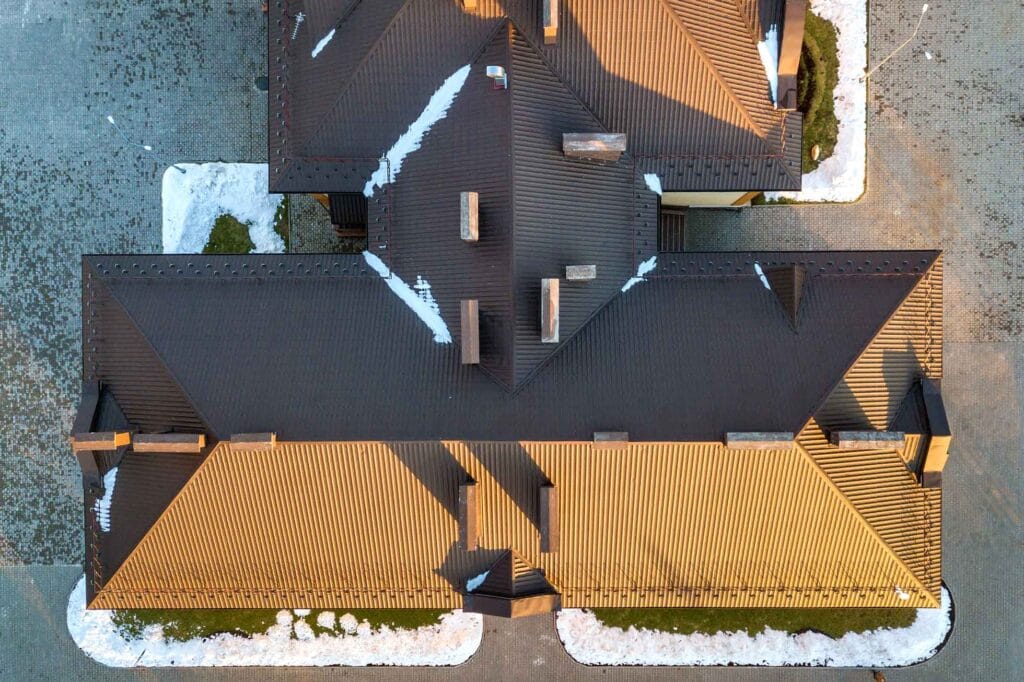 aerial roof shot